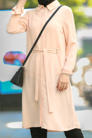 Nayla Collection - Salmon Pink Hijab Tunic 826SMN - Thumbnail