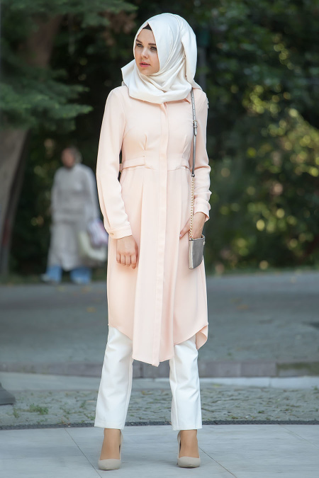 Nayla Collection - Salmon Pink Hijab Tunic 837SMN