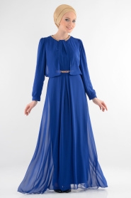 Nayla Collection - Sax Blue Hijab Dress 7006SX - Thumbnail