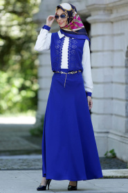 Nayla Collection - Sax Blue Hijab Suit 3110SX - Thumbnail