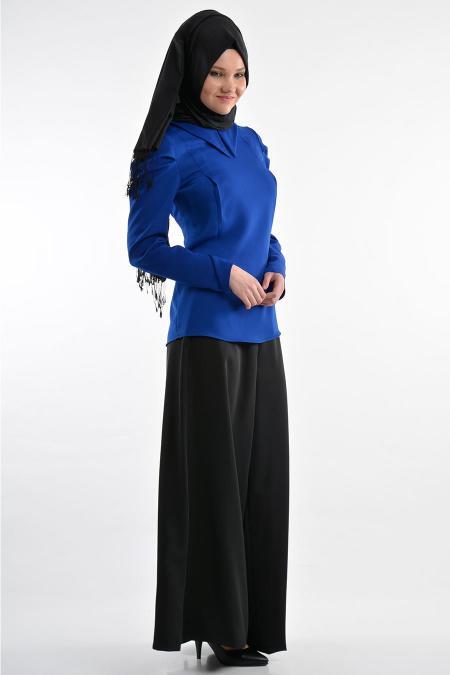 Nayla Collection - Sax Blue Hijab Trousers 1038SX - 2