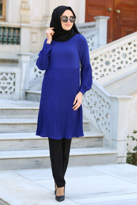 Nayla Collection - Sax Blue Hijab Tunic 829SX