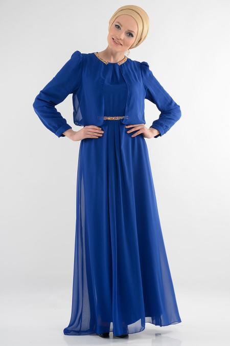 Nayla Collection - Sax Mavi Elbise - 2