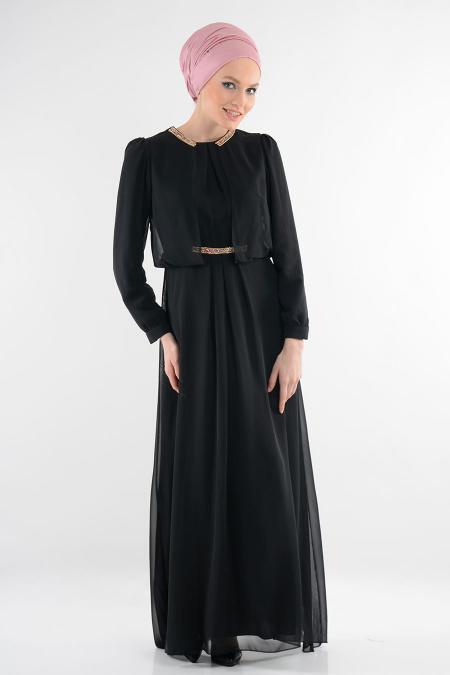 Nayla Collection - Siyah Elbise - 2