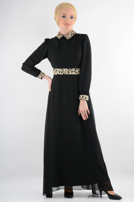 Nayla Collection - Siyah Elbise 7026S