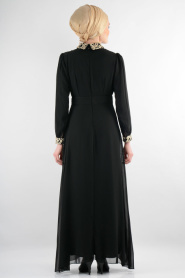 Nayla Collection - Siyah Elbise 7026S - Thumbnail