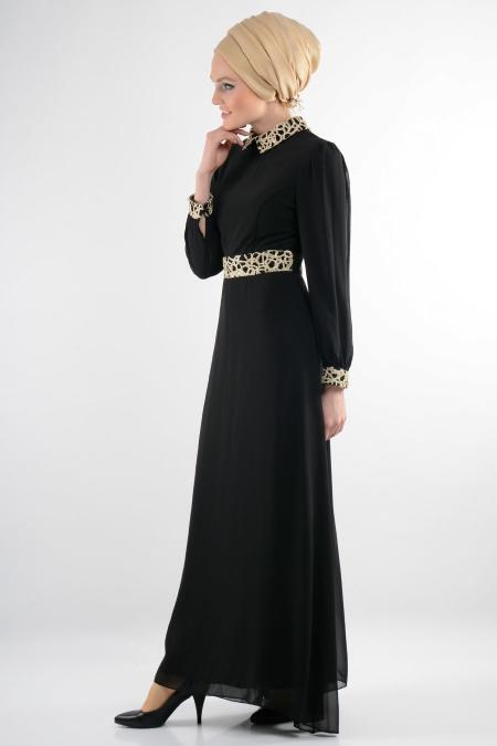 Nayla Collection - Siyah Elbise 7026S - 2