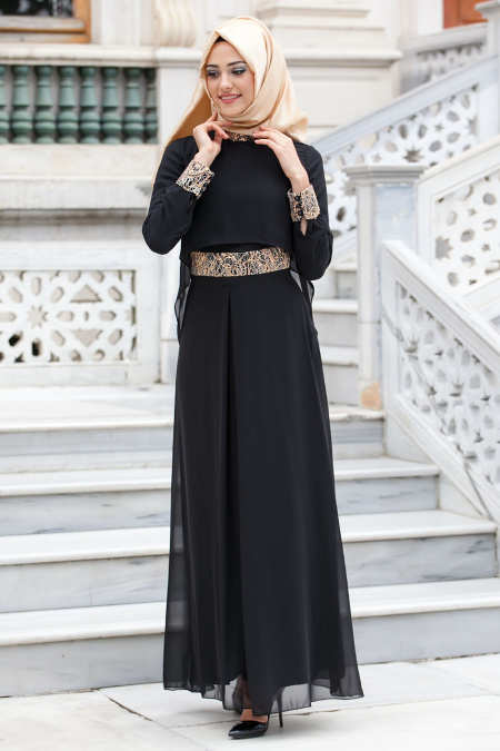 Nayla Collection - Siyah Elbise 7010S