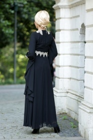 Nayla Collection - Siyah Elbise - Thumbnail