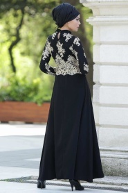 Nayla Collection - Siyah Tesettür Elbise 5275S - Thumbnail
