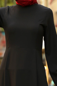Nayla Collection - Siyah Tesettür Elbise 78301S - Thumbnail
