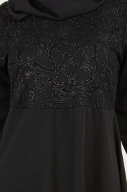 Nayla Collection - Siyah Tesettür Elbise 79270S - Thumbnail