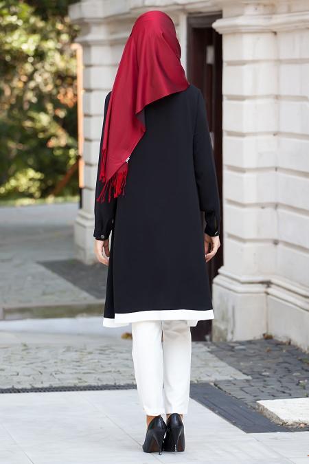 Nayla Collection - Siyah Tesettür Tunik 1085S - 2