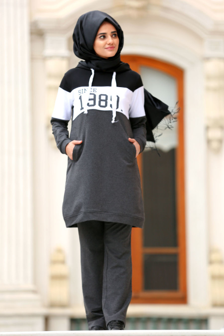Nayla Collection - Smoke Color Hijab Sport Suit 8037FU