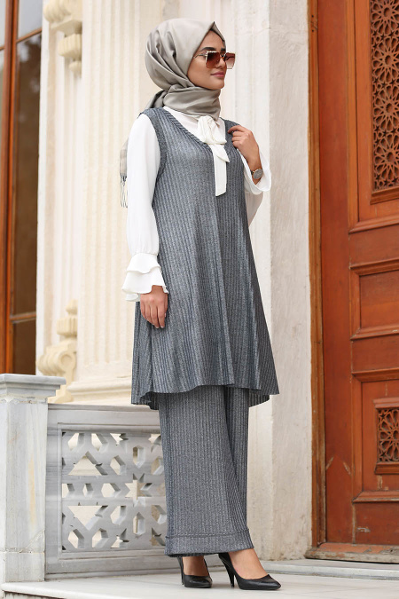 Nayla Collection - Smoke Color Hijab Suit 5598FU