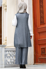 Nayla Collection - Smoke Color Hijab Suit 5598FU - Thumbnail