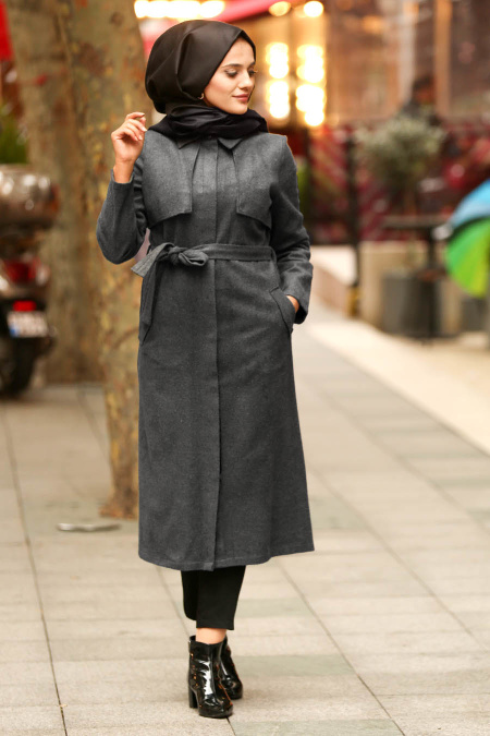 Nayla Collection - Smoked Hijab Coat 2448FU
