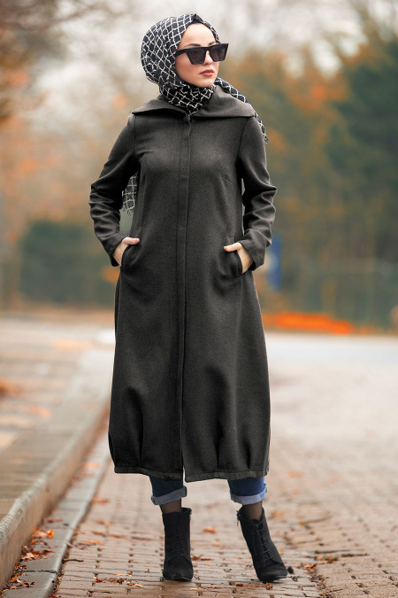 Nayla Collection - Smoked Hijab Coat 2453FU 