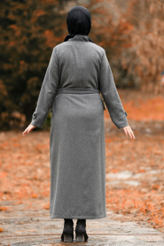 Nayla Collection - Smoked Hijab Coat 4428FU - Thumbnail