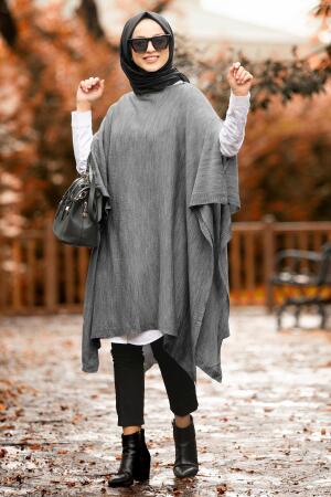 Nayla Collection - Smoked Hijab Poncho 20021FU - 1