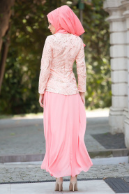 Nayla Collection - Somon Tesettür Elbise 4047SMN - Thumbnail