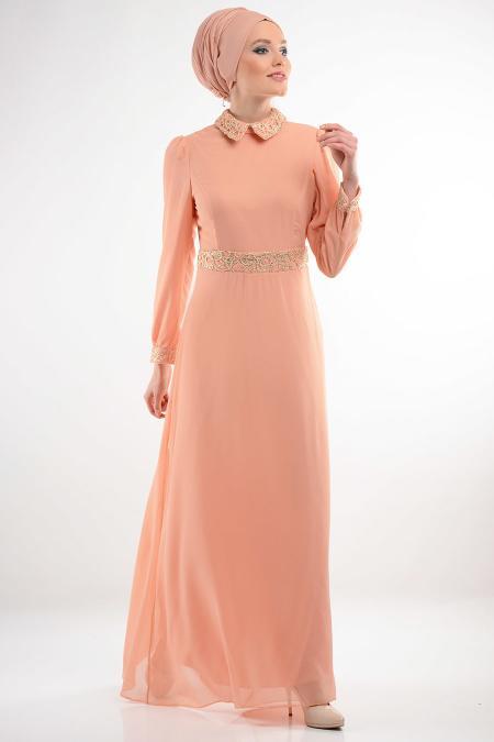 Nayla Collection - Somon Elbise 7026SMN - 2