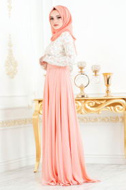 Nayla Collection - Somon Tesettür Elbise 76170SMN - Thumbnail
