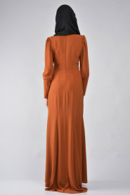 Nayla Collection - Taba Balık Tesettür Elbise 7033TB - Thumbnail