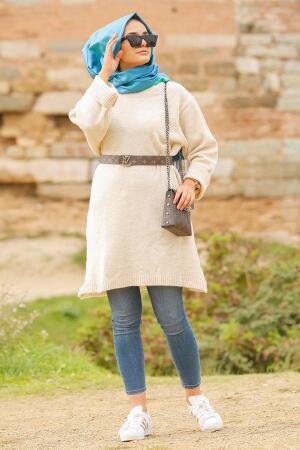 Nayla Collection - Taş Tesettür Triko Tunik 15295TAS - 1