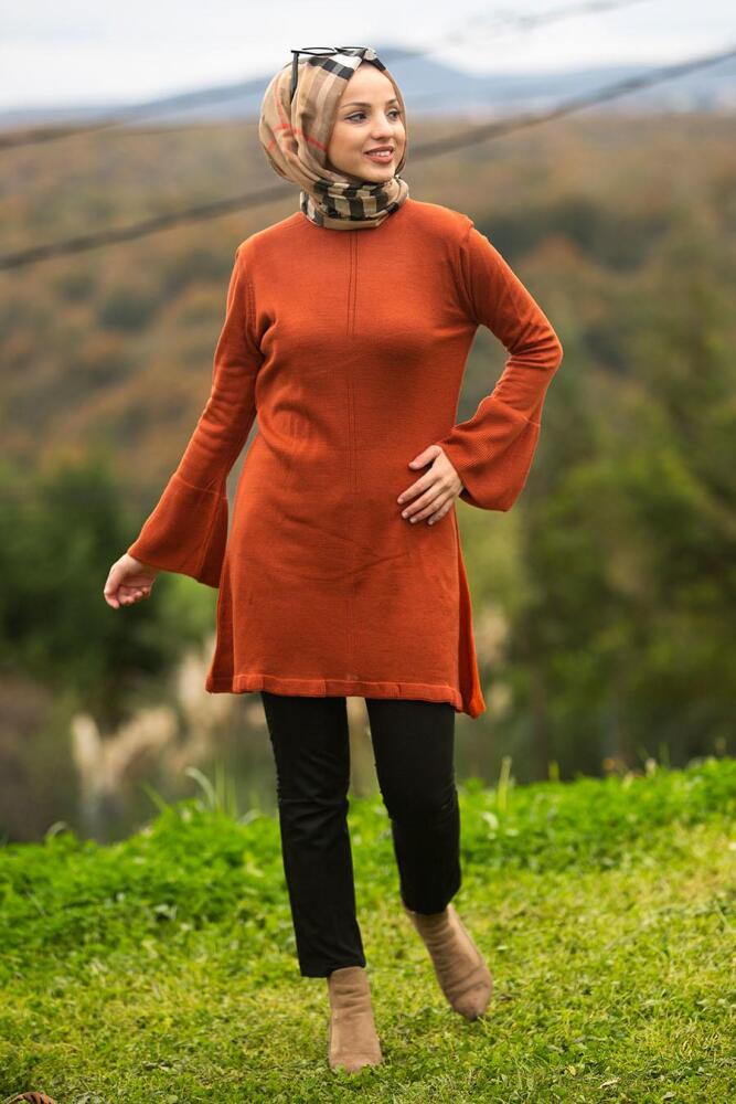 Nayla Collection - Terra Cotta Hijab Knitwear 20140KRMT - 1