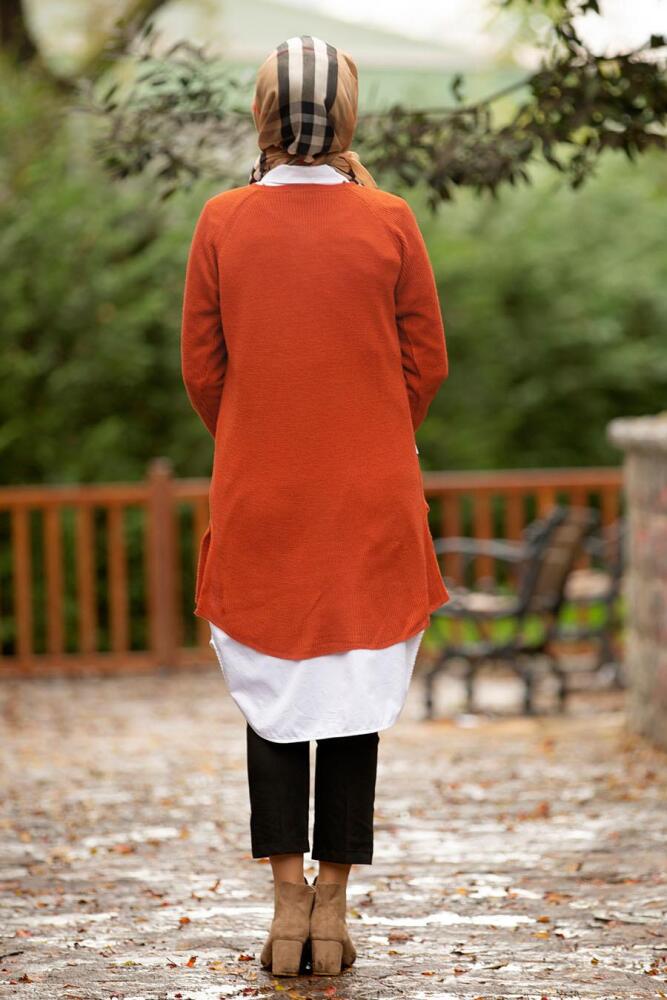 Nayla Collection - Terra Cotta Hijab Knitwear 20220KRMT - 2