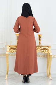 Nayla Collection - Terra Cotta Hijab Tunic 51181KRMT - Thumbnail