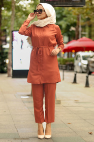 Nayla Collection - Tuile Combination Hijab 53960KRMT - Thumbnail