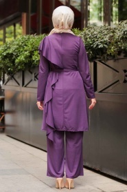 Nayla Collection - Tunik & Pantolon Mor Tesettür Takım 2207MOR - Thumbnail