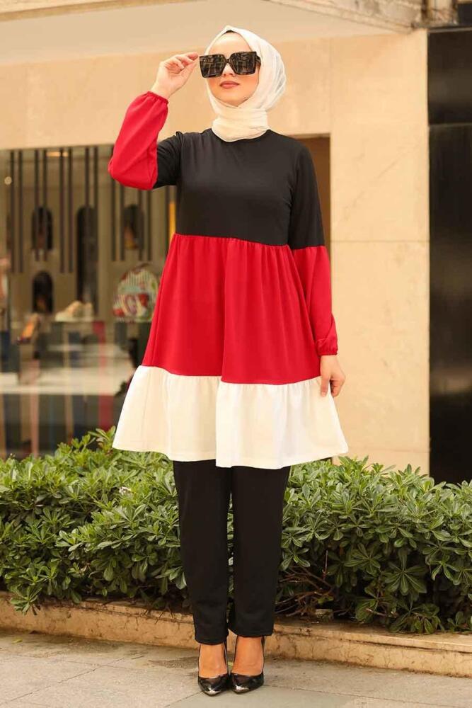 Neva Style - Siyah Tesettür Tunik 11190S - 1