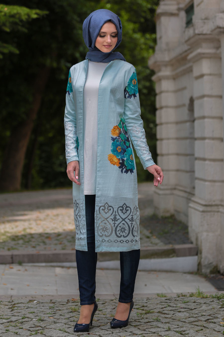 Nayla Collection - Turquaz Hijab Cardigan 494TR