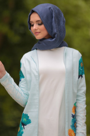 Nayla Collection - Turquaz Hijab Cardigan 494TR - Thumbnail