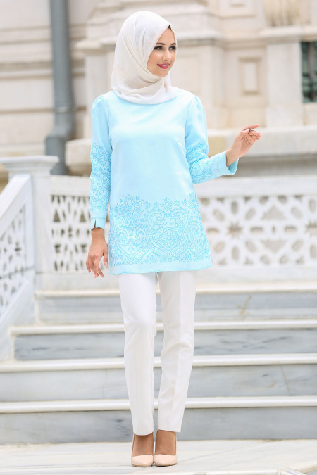 Nayla Collection - Turquaz Hijab Tunic 488TR