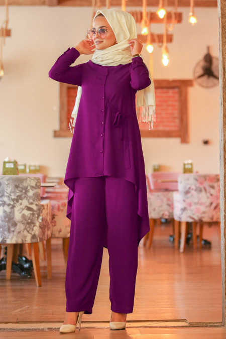Nayla Collection - Violet Combination Hijab 5044MOR