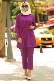 Nayla Collection - Violet Combination Hijab 53960MOR - Thumbnail