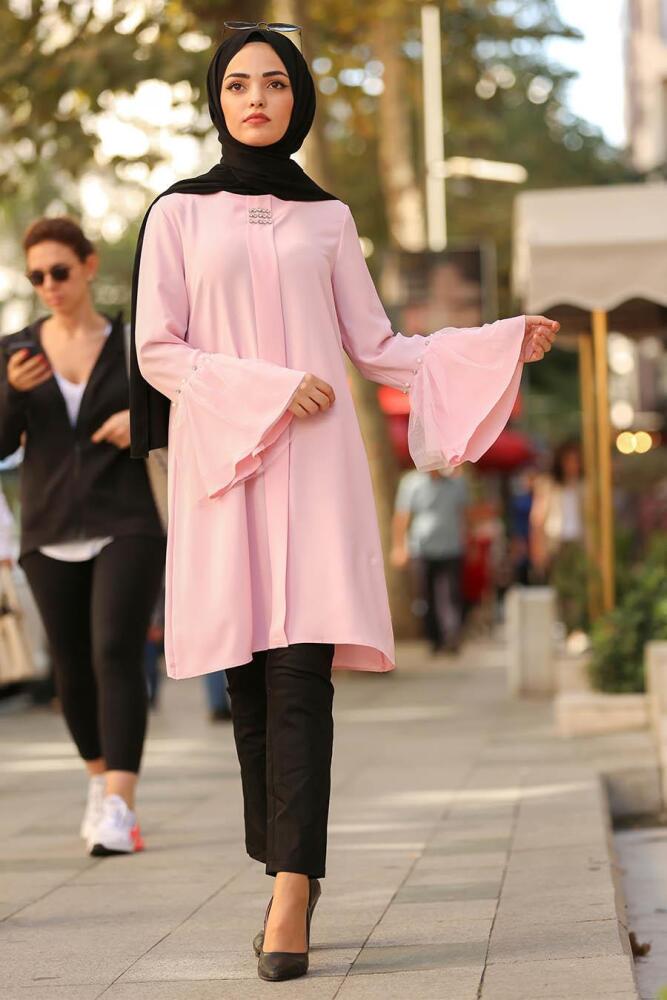 Nayla Collection - Volan Kol Pudra Tesettür Tunik 22120PD - 1