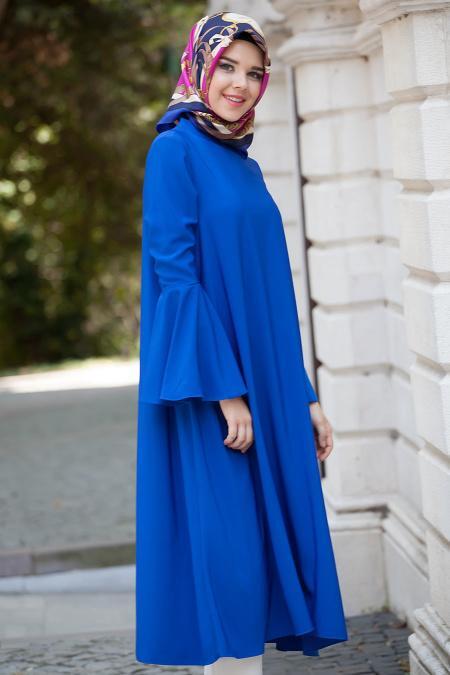 Nayla Collection - Volan Kollu Sax Mavisi Tunik - 2