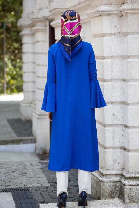 Nayla Collection - Volan Kollu Sax Mavisi Tunik - 3