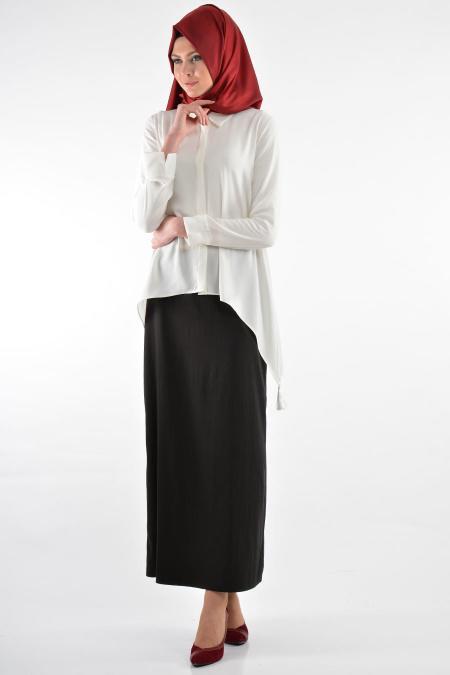 Nayla Collection - White Hijab Blouse 1032B - 2