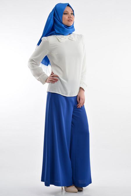 Nayla Collection - White Hijab Blouse 1036B - 2