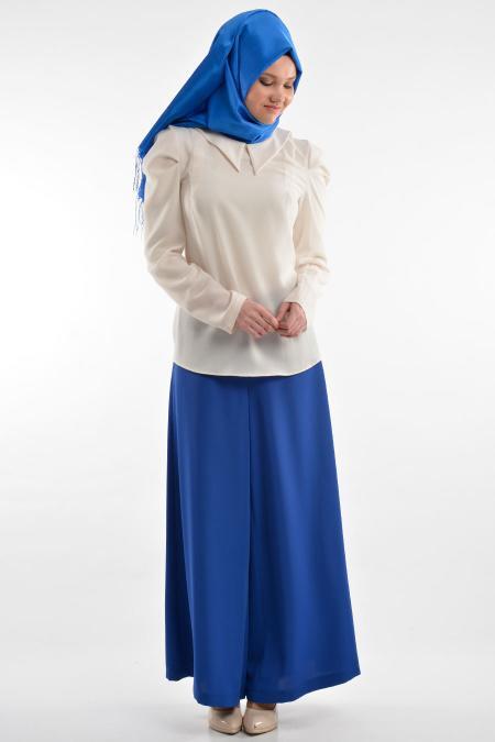 Nayla Collection - White Hijab Blouse 1038B - 2