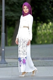 Nayla Collection - White Hijab Dress 5270B - Thumbnail