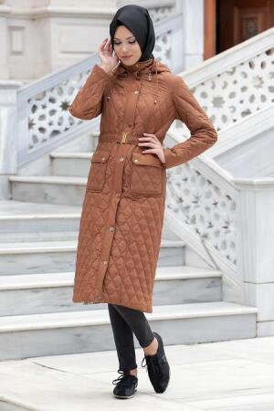 Nayla Collection - Yellowish Brown Hijab Coat 7123TB - 1