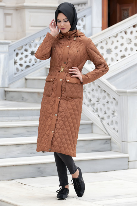 Nayla Collection - Yellowish Brown Hijab Coat 7123TB