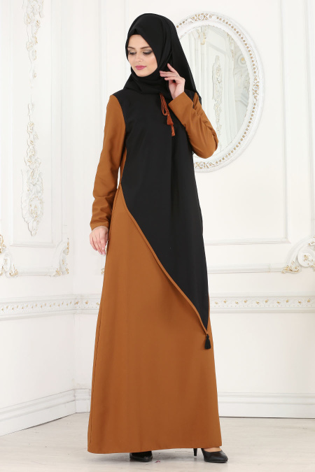 Nayla Collection - Yellowish Brown Hijab Dress 42260TB